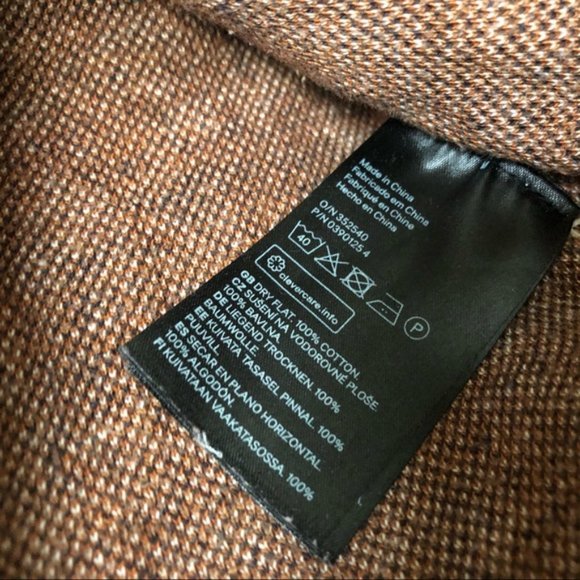 H&M Women’s Leopard Print Crewneck Sweater Zip Back Long Sleeve Brown Black XS - Picture 7 of 8